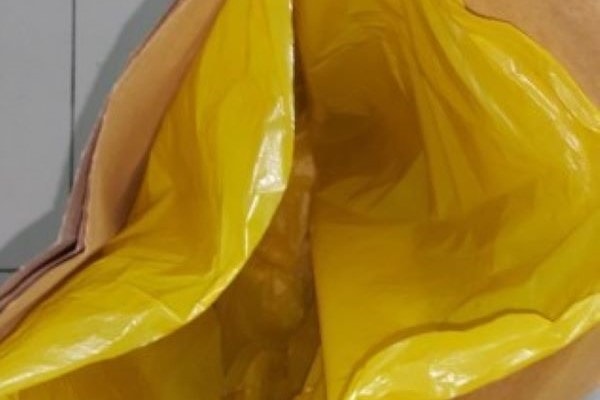 Karung kertas jahit multi wall kraft dengan inner plastik kuning
