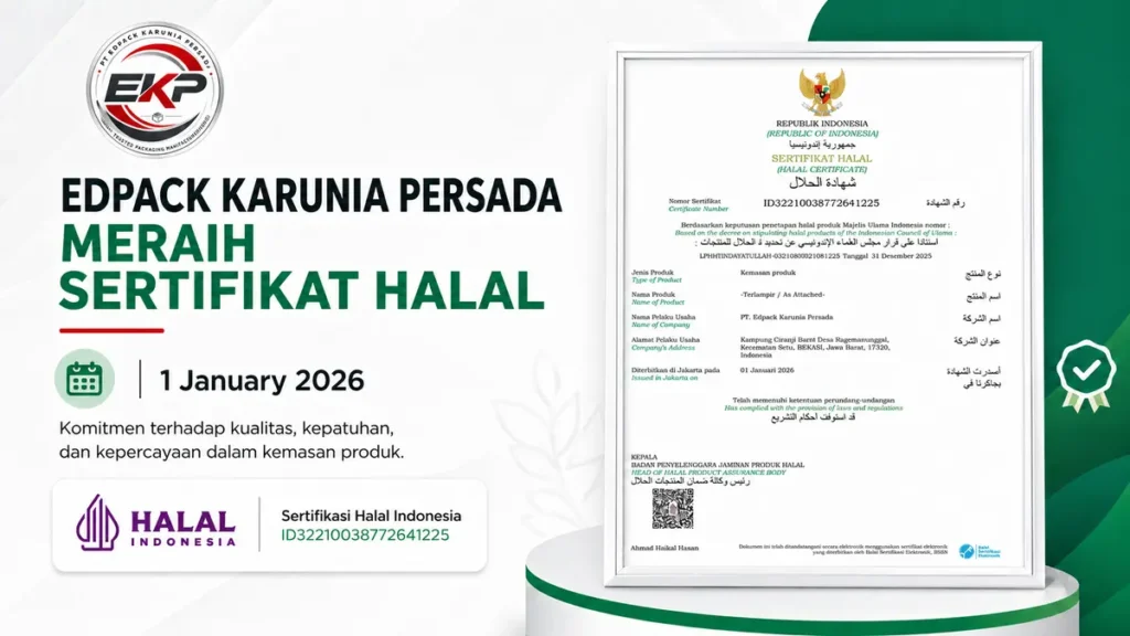 EdPack Resmi Raih sertifikasi Halal : Komitmen Nyata Terhadap Mutu, Keamanan & Kepercayaan Pelanggan