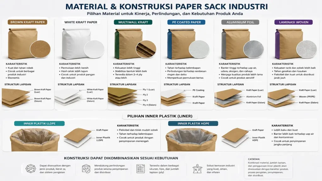 Berbagai Material Pembuat Paper Sack untuk industri manufaktur