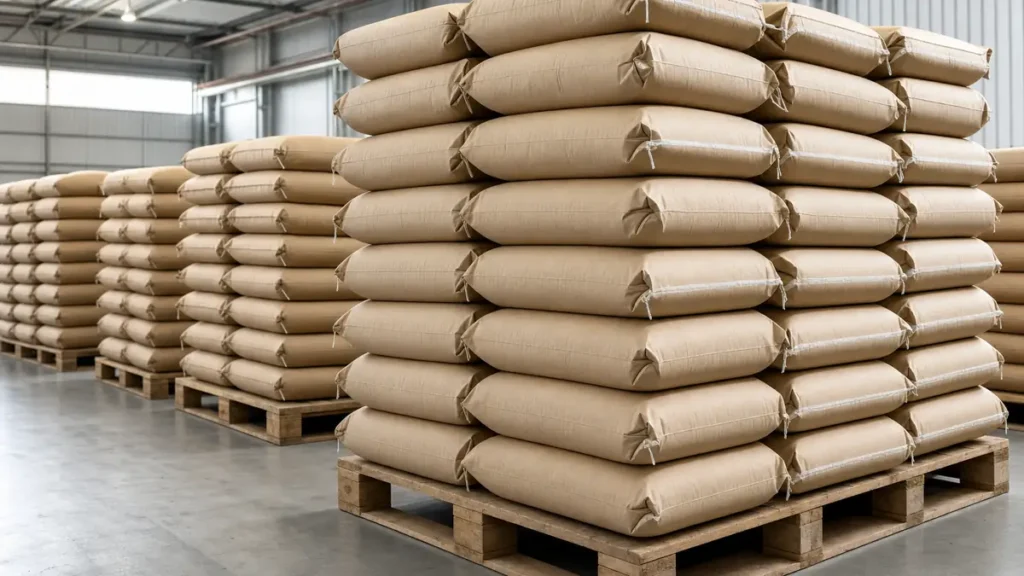 Paper Sack diatas pallet