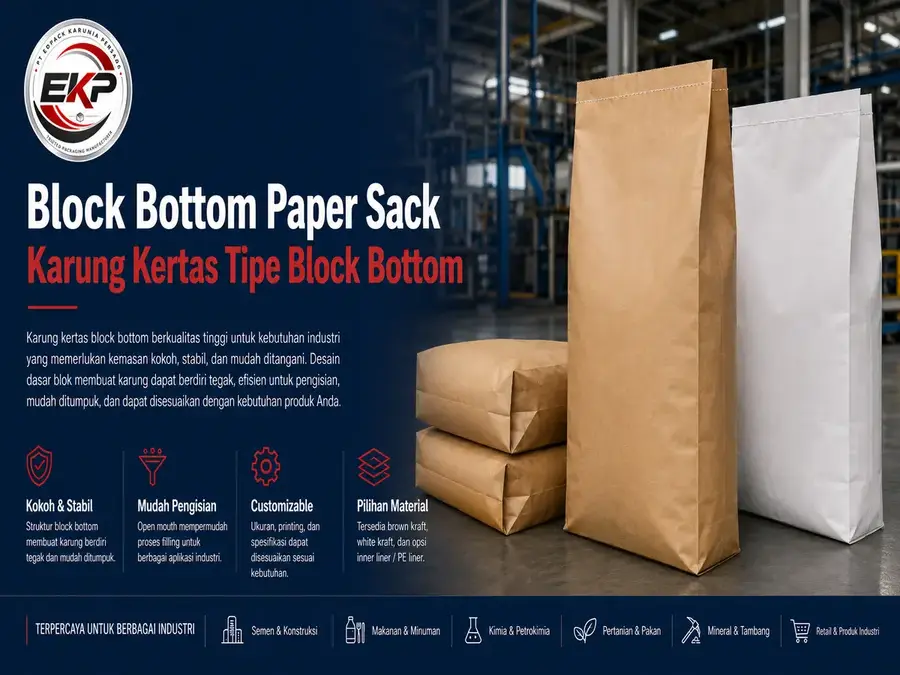 Karung Kertas Block Bottom Open Mouth 1 Karung Kertas Block Bottom Open Mouth