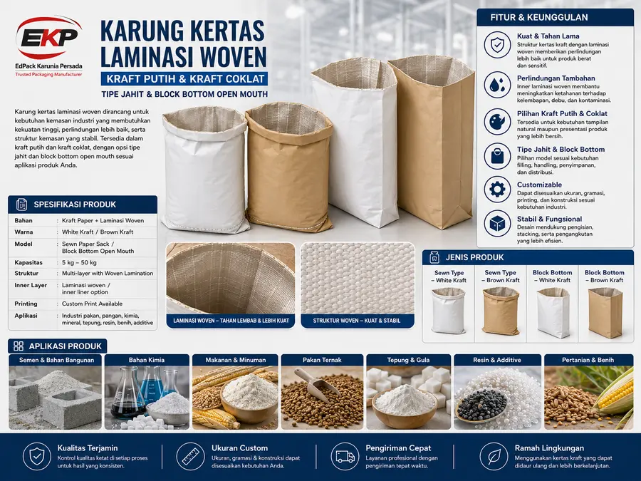 Karung Kertas Laminasi Woven - gambar 4