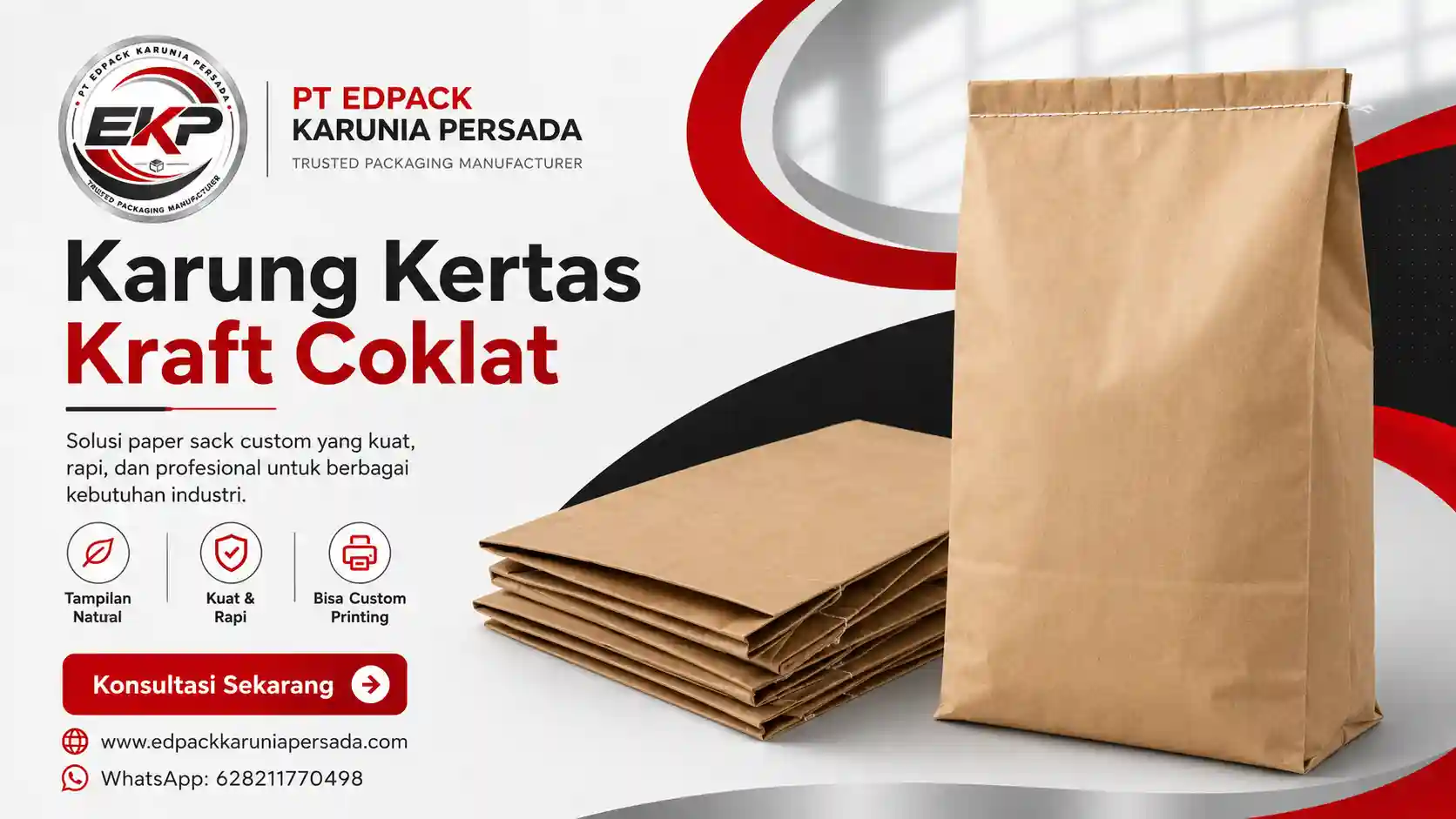 Karung Kertas Kraft Coklat (Brown Kraft Paper Sack) - gambar 4