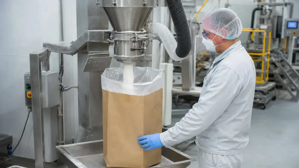 Filling with inner plastik hdpe film