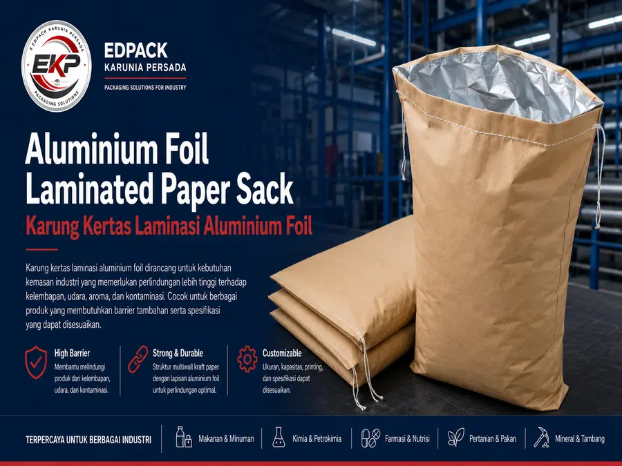 Karung Kertas Laminasi Aluminium Foil 1 Karung Kertas Laminasi Aluminium Foil
