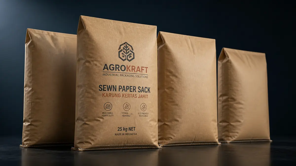 Karung Kertas Tipe Jahit (Sewn Paper Sack) untuk Kemasan Industri 9 Sewn Paper Sack dengan opsi kraft laminasi
