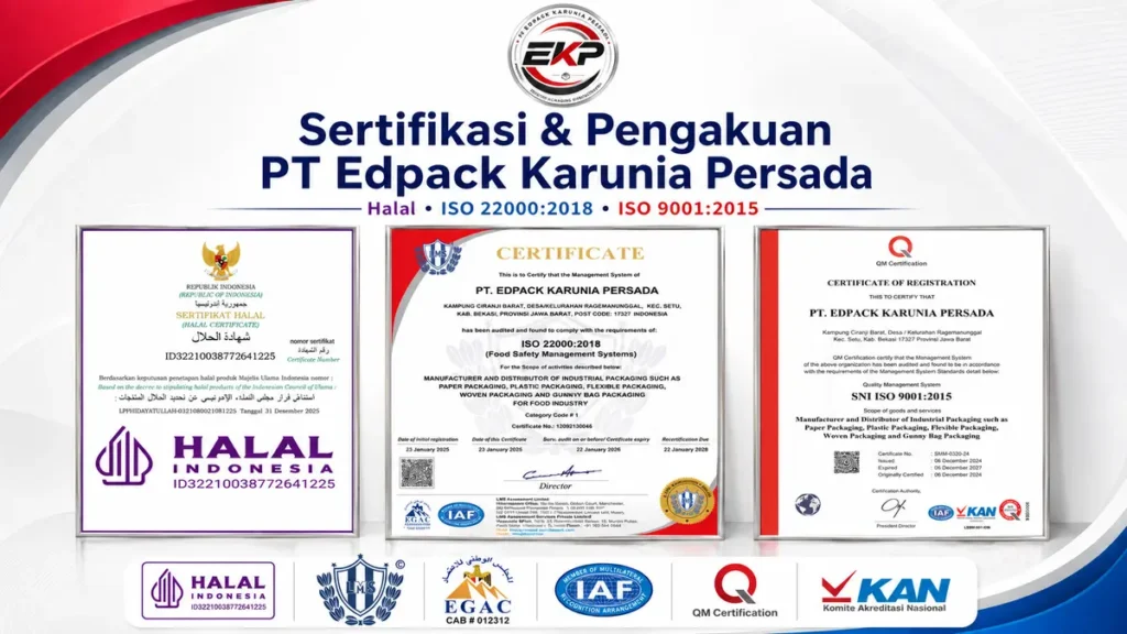 Sertifikasi ISO dan Halal Edpack Karunia Persada