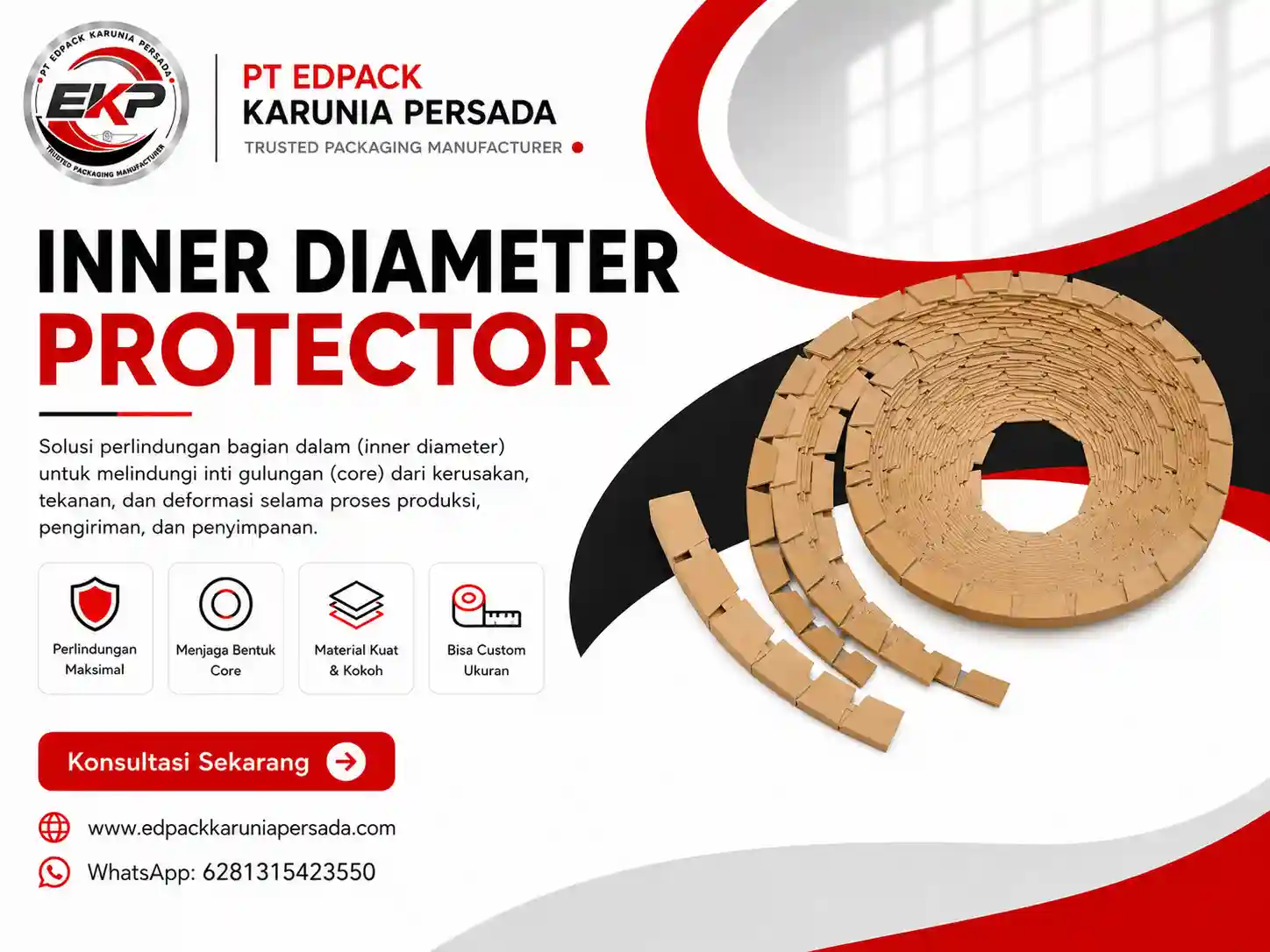 Paper Inner Diameter Protector dengan opsi finishing