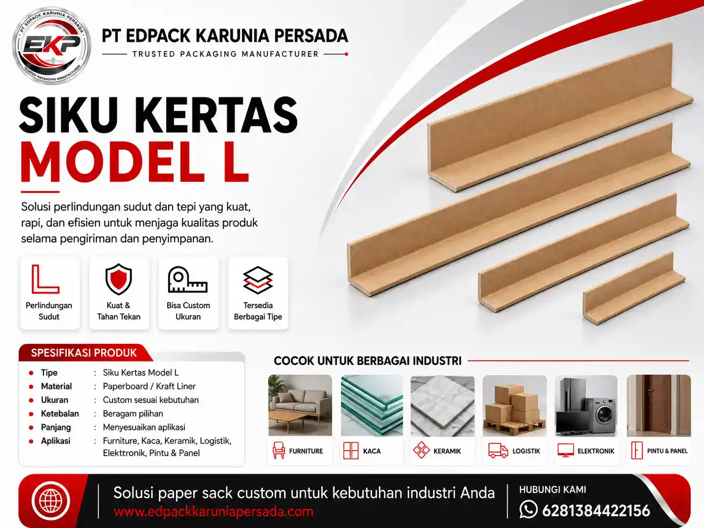 L Shape Paper Edge Protector - L Shape Paper Angle 1 L Shape Paper Edge Protector – Siku Kertas Model L