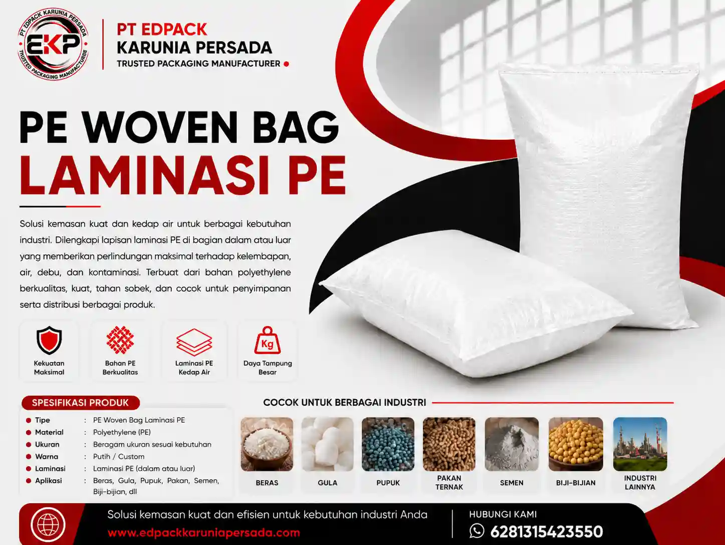 PE Woven Bag Laminasi PE - gambar 4