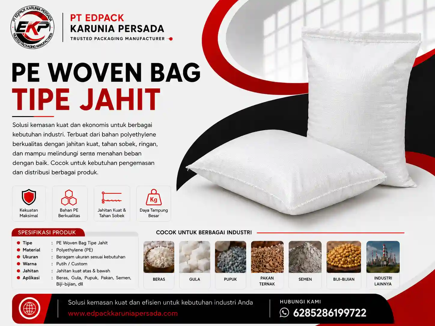 PE Woven Bag Tipe Jahit