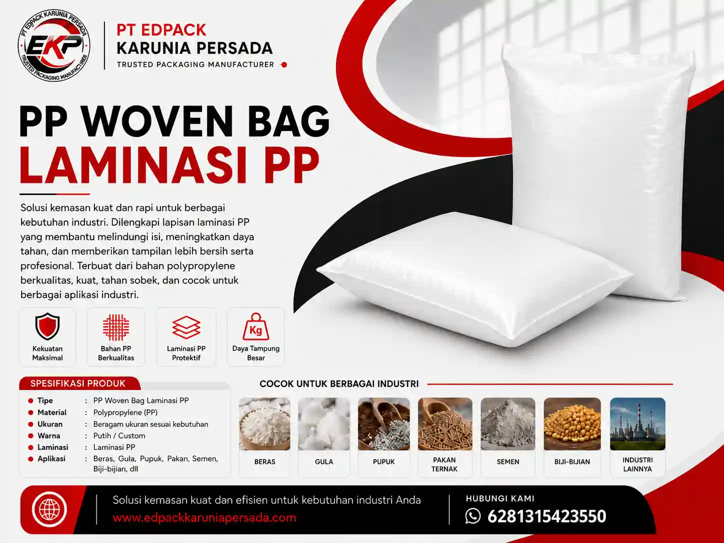 PP Woven Bag Industri dari Filling hingga Distribusi 5 PP Woven Bag Laminasi PP