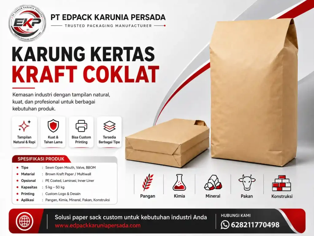 Brown Kraft Paper Sack - PT Edpack Karunia Persada