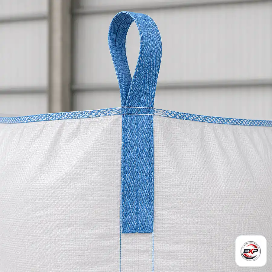 Single Loop Jumbo Bag FIBC - Jumbo Bag 1 Loop 4 Single lifting loop dan area sambungan pada Jumbo Bag 1 Loop