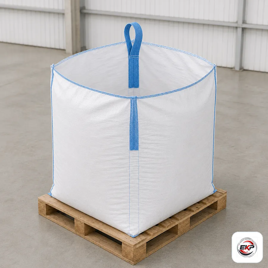 Single Loop Jumbo Bag FIBC - Jumbo Bag 1 Loop 3 Single Loop FIBC dengan bagian atas terbuka untuk pengisian