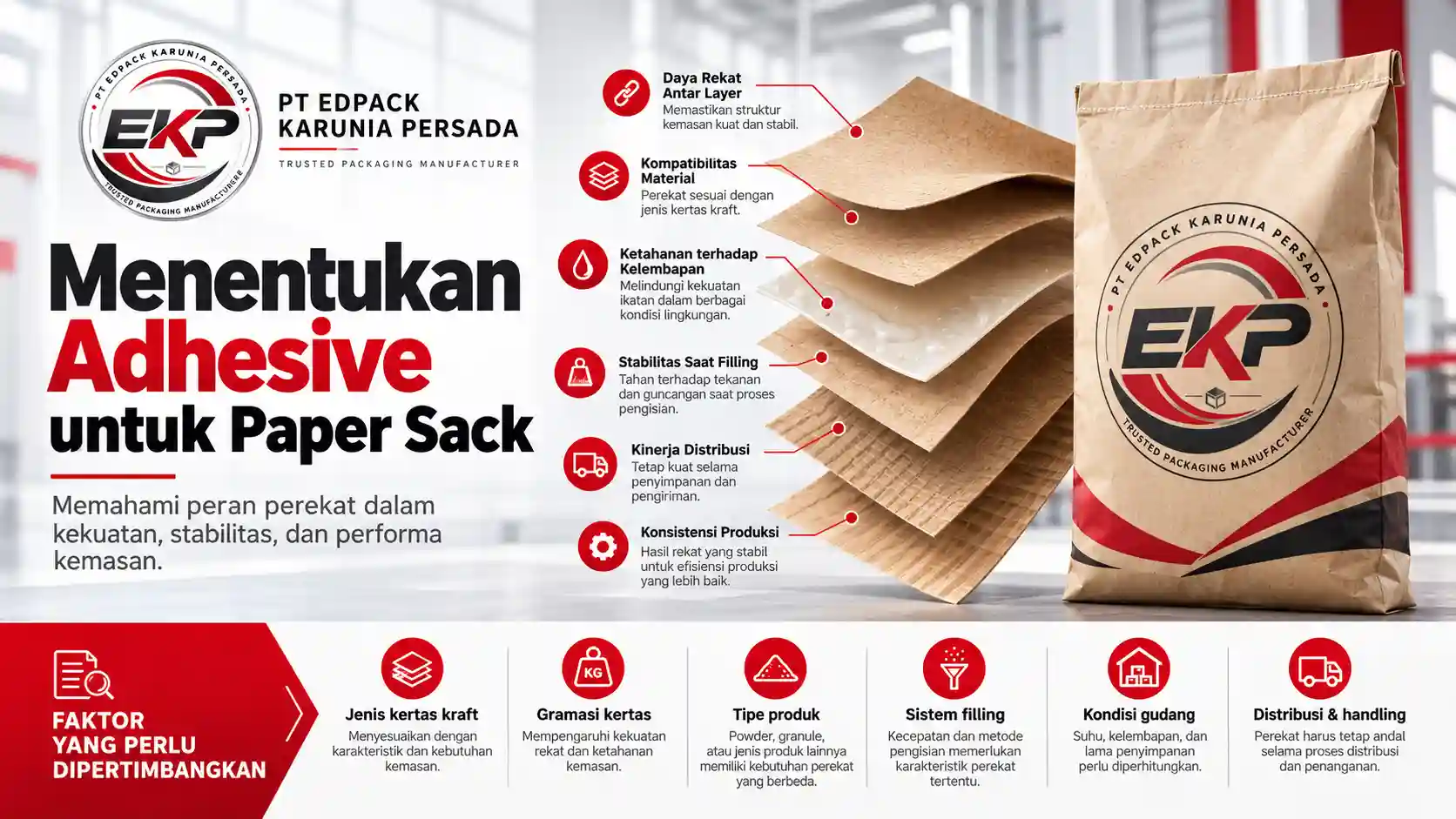Featured adhesive untuk paper sack - Edpack Karunia Persada