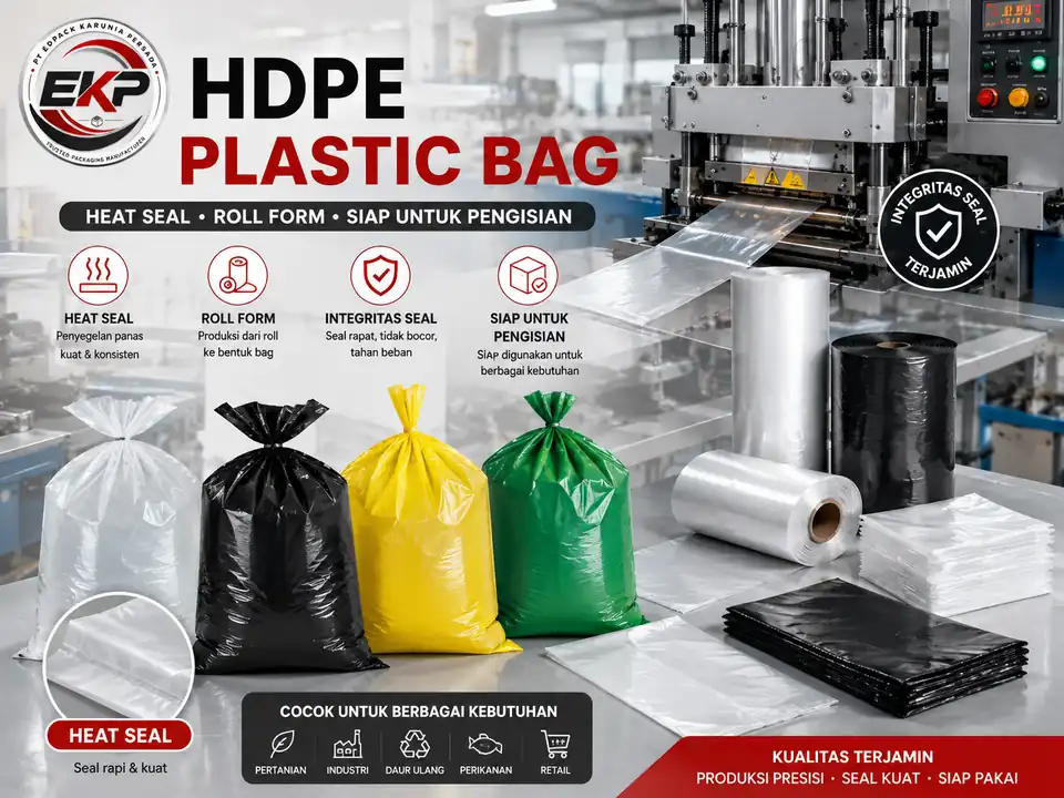 HDPE Plastic Bag model gusset dan open top