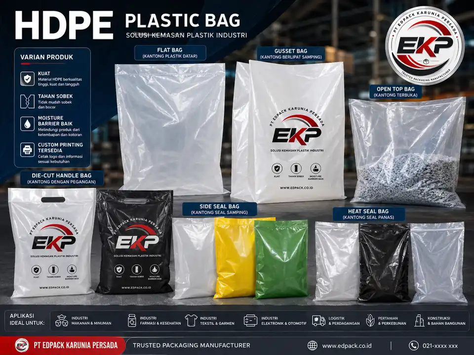 HDPE Plastic Bag - Plastik Bag HDPE 1 HDPE Plastic Bag untuk kebutuhan kemasan industri