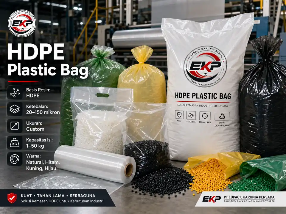HDPE Plastic Bag warna natural hitam kuning dan hijau