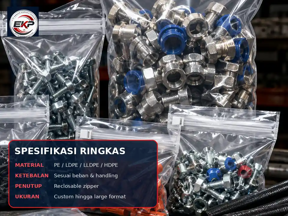 Spesifikasi Heavy-Duty Zipper Plastic Bag