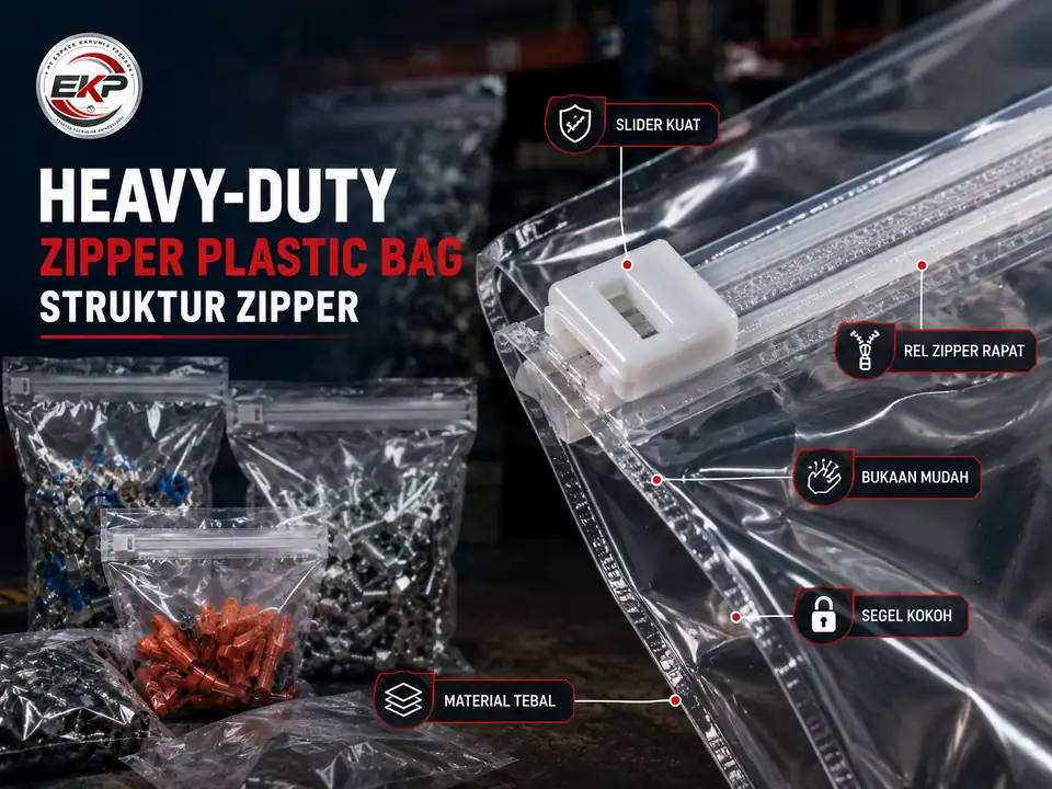 Struktur zipper Heavy-Duty Zipper Plastic Bag