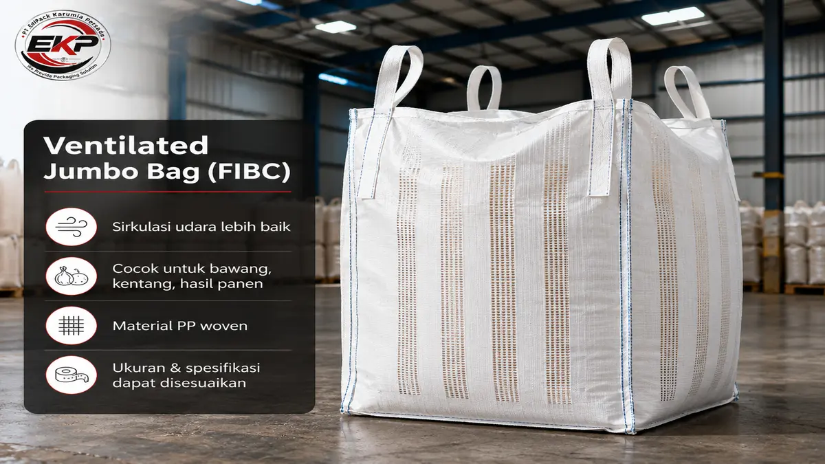 Ventilated Jumbo Bag FIBC - Jumbo Bag Ventilasi 5 Karung Jumbo untuk produk organik dan hasil panen tertentu