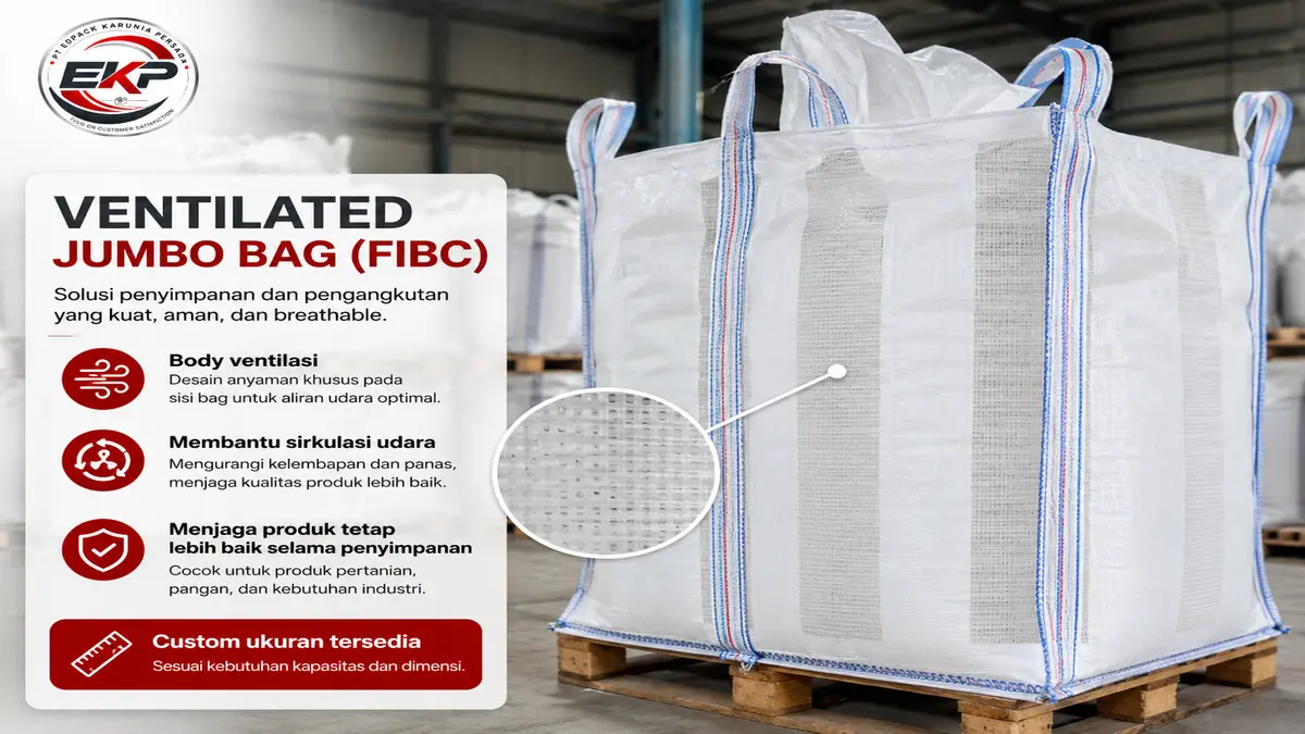 Ventilated Jumbo Bag FIBC - Jumbo Bag Ventilasi 1 Ventilated Jumbo Bag untuk material yang membutuhkan sirkulasi udara