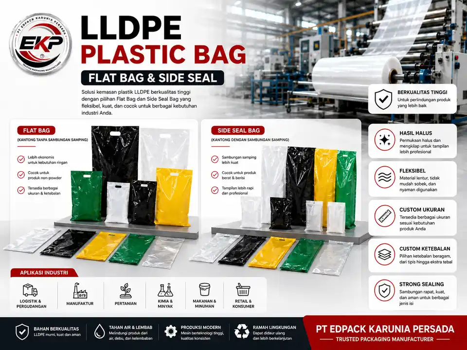 LLDPE Plastic Bag - Plastik bag LLDPE 4 LLDPE Plastic Bag model flat bag dan side seal
