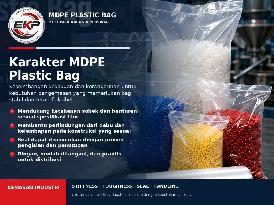 MDPE Plastic Bag - Plastik Bag MDPE 8 Film MDPE untuk Kantong Plastik MDPE