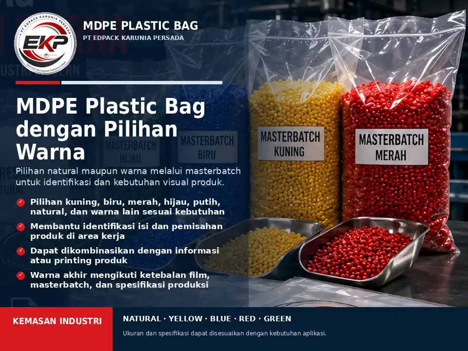 MDPE Plastic Bag dengan pilihan warna