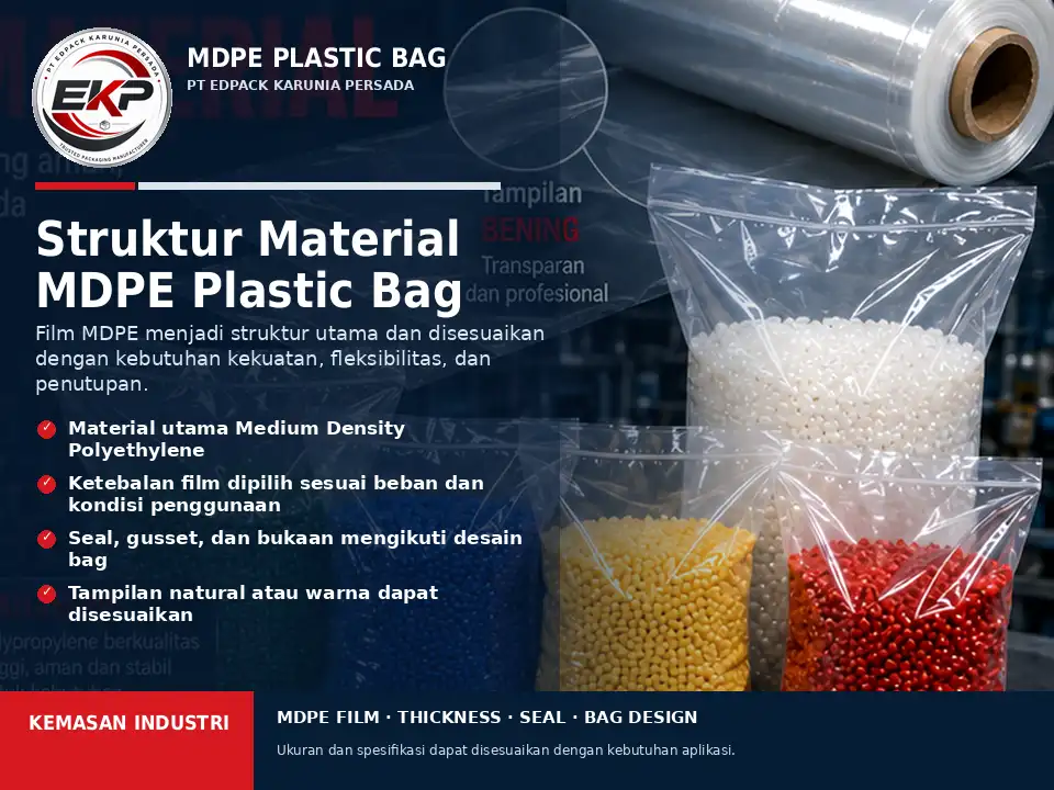 MDPE Plastic Bag - Plastik Bag MDPE 7 Film MDPE untuk MDPE Plastic Bag