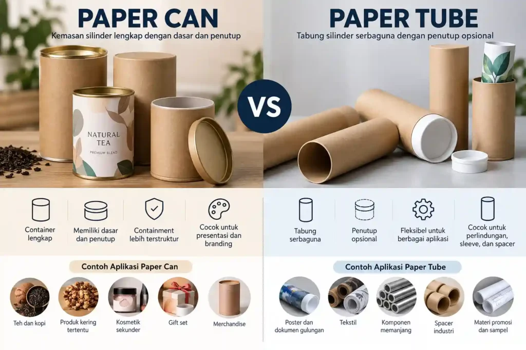 Paper can vs paper tube
