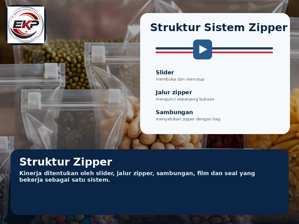 Struktur zipper Slider Zipper Plastic Bag