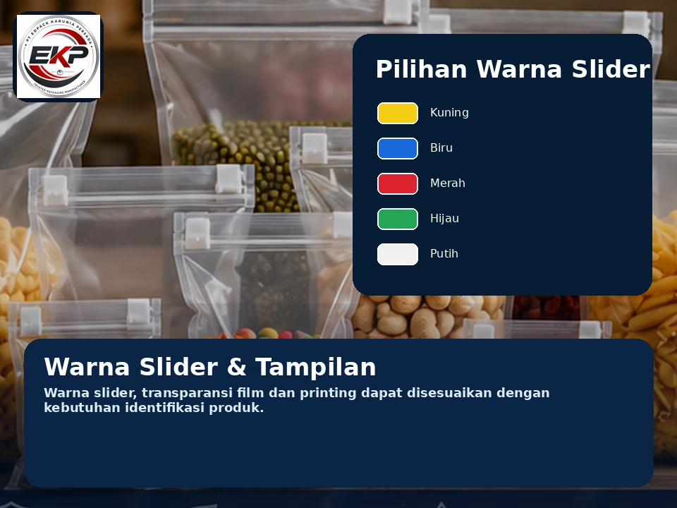 Pilihan warna slider Slider Zipper Plastic Bag