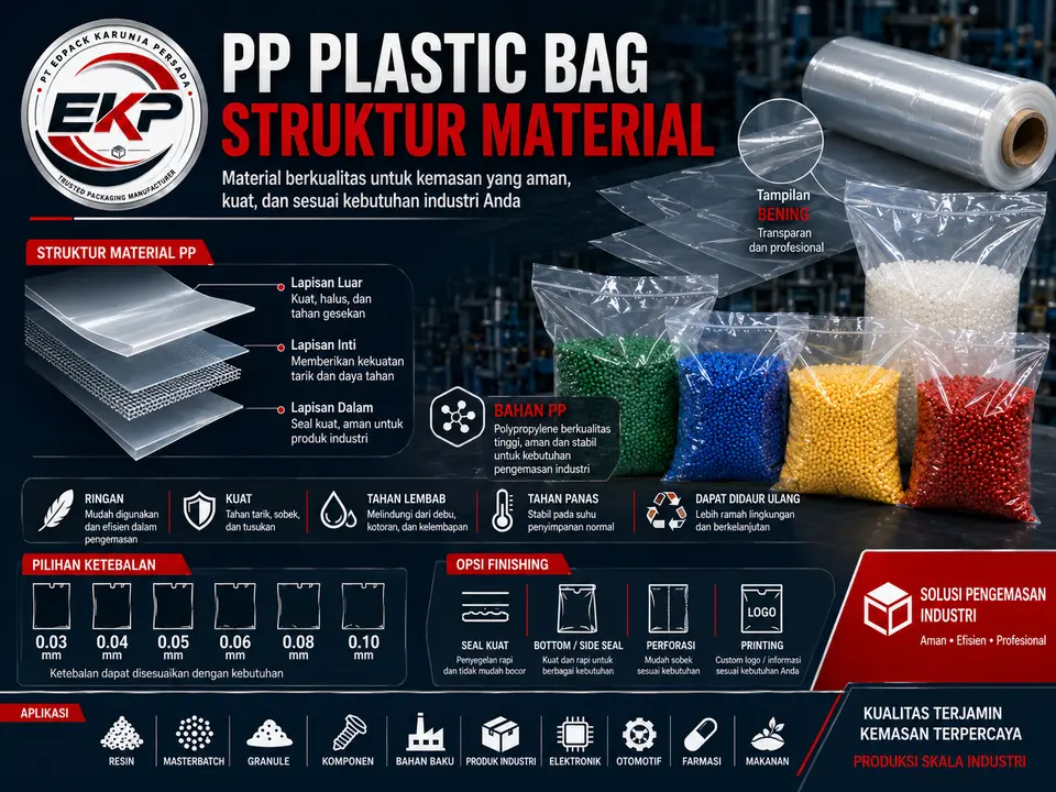 Struktur material PP Plastic Bag