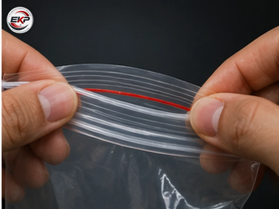 Zip Lock Plastic Bag - Kantong Plastik Klip (ziplock) 4 Detail bukaan Zip Lock Plastic Bag