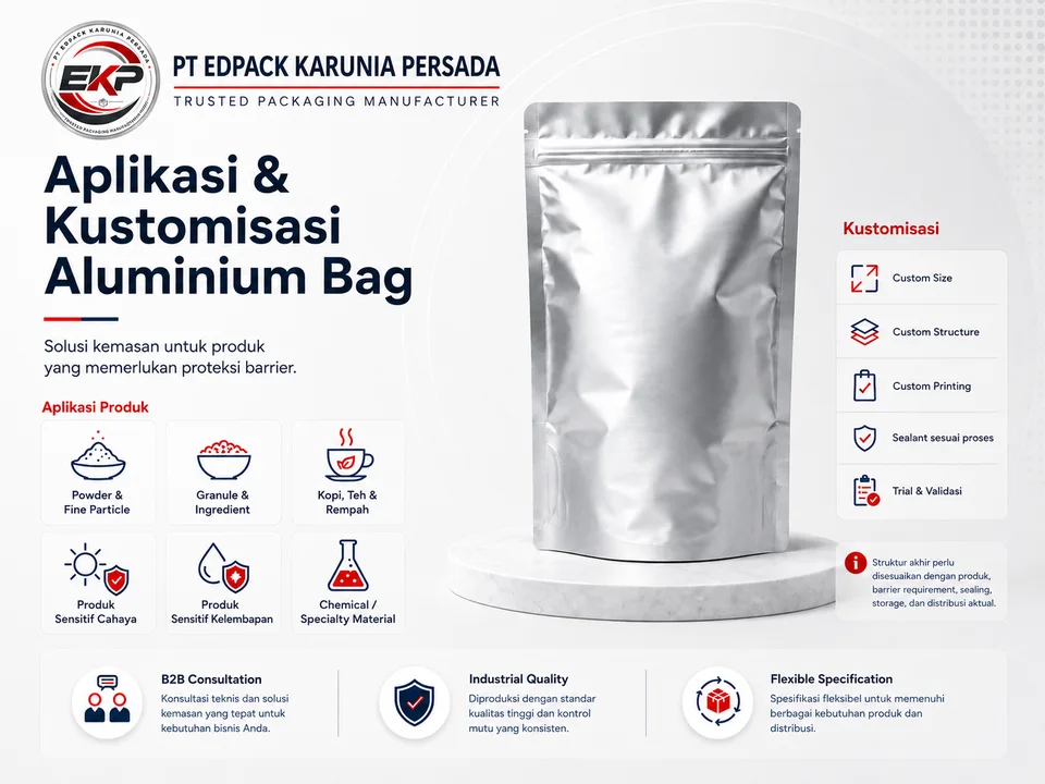 Aplikasi dan pilihan custom Aluminium Bag
