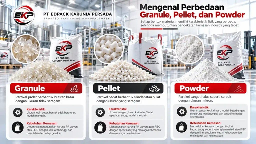 karakter produk granule pellet powder
