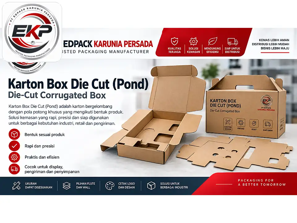 Flat blank Karton Box Pond sebelum dirakit