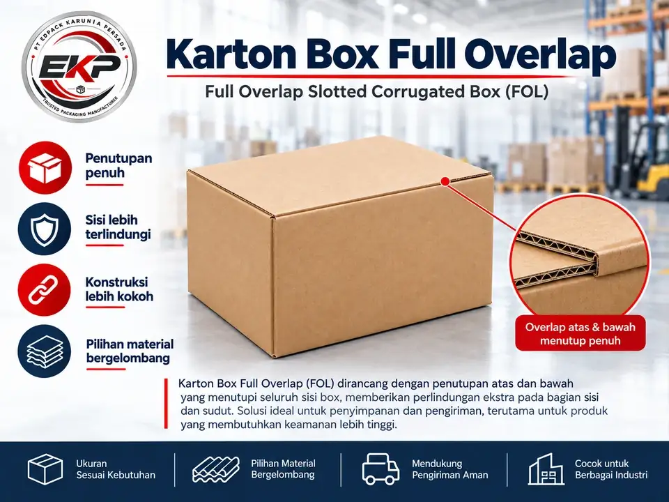Karton Box Full Overlap (FOL) - Corrugated Full Overlap Box 6 Aplikasi packing Karton Box Full Overlap