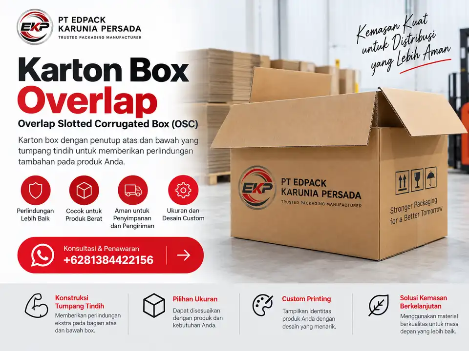 Karton Box Overlap - Overlap Slotted Corrugated Box 4 Karton Box Overlap untuk produk berbobot lebih besar