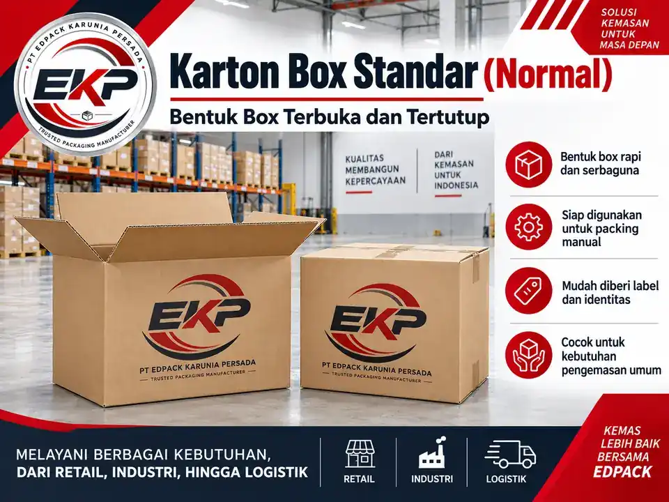 Flat blank Karton Box Standar sebelum dibentuk