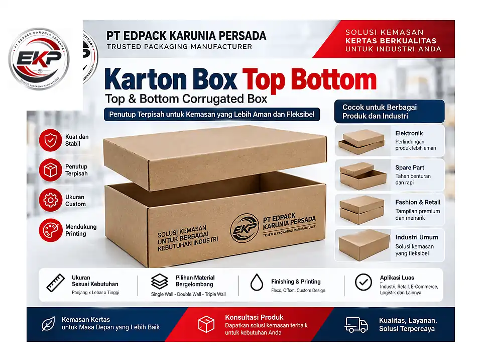 Karton Box Top Bottom - Top & Bottom Corrugated 1 Karton Box Top Bottom dengan tutup dan bagian bawah terpisah