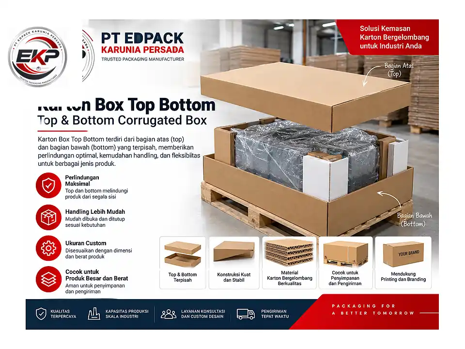Karton Box Top Bottom - Top & Bottom Corrugated 4 Aplikasi packing Karton Box Top Bottom pada produk