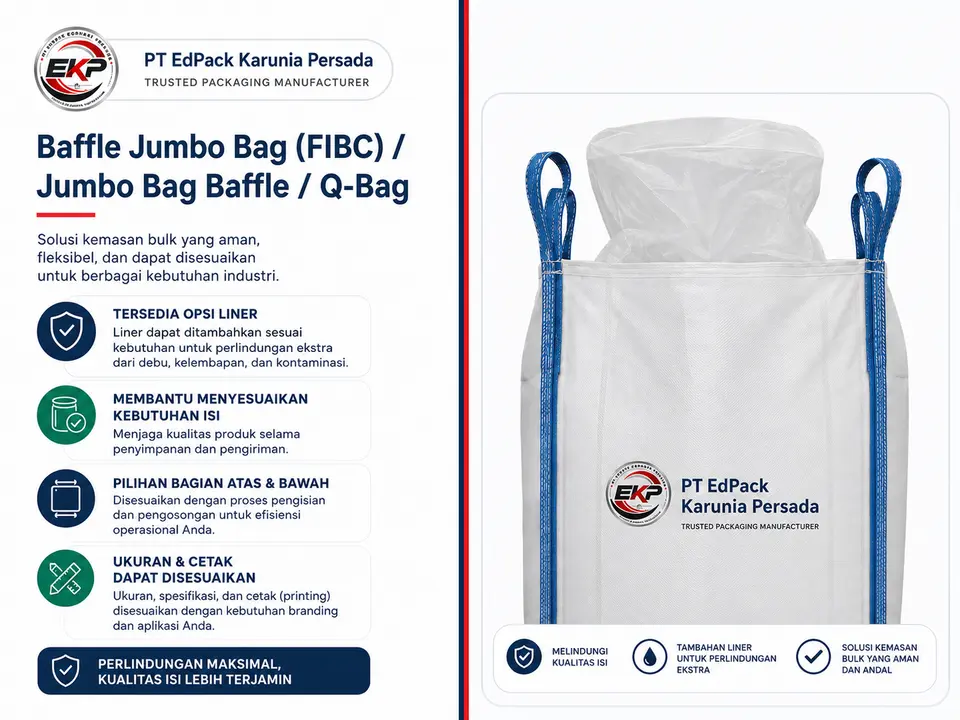 Karung Jumbo Baffle untuk kebutuhan material curah