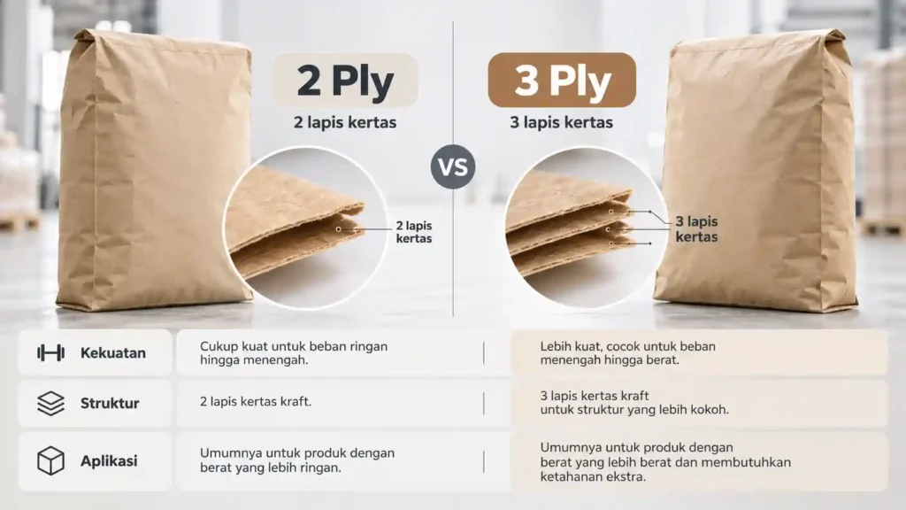 paper sack 2 ply vs 3 ply - perbedaannya