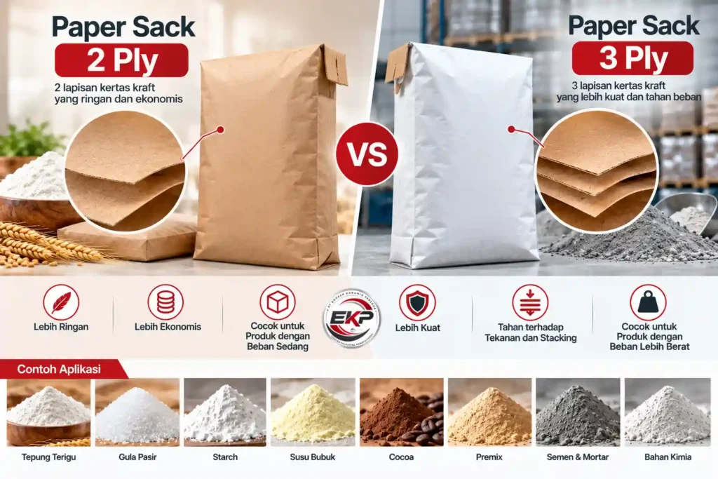 paper sack 2 ply vs 3 ply - perbedaannya