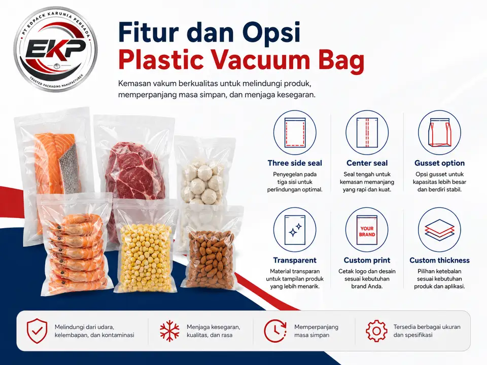 Vacuum Packaging; Reduced-Oxygen Flexible Packaging; Premade Barrier Bag - PT Edpack Karunia Persada