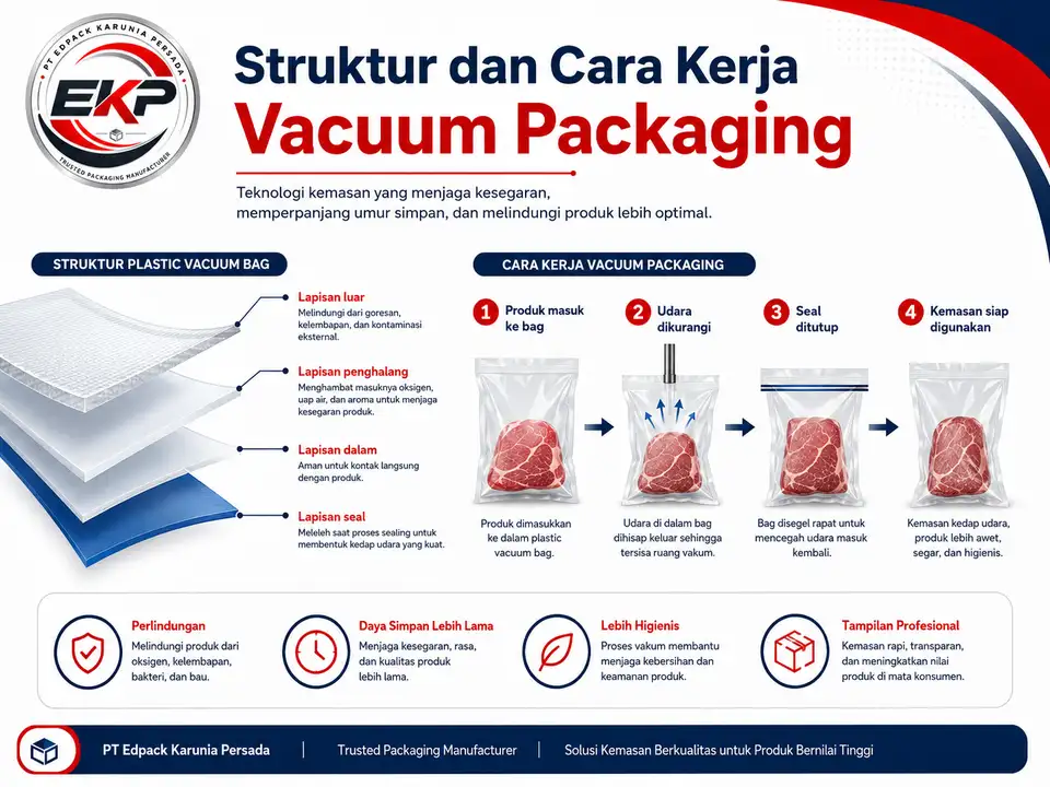 Vacuum Packaging; Reduced-Oxygen Flexible Packaging; Premade Barrier Bag - PT Edpack Karunia Persada