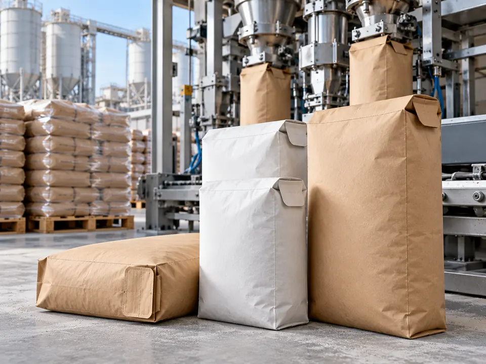Valve Paper Sack untuk pengisian semen mortar melalui spout atau nozzle